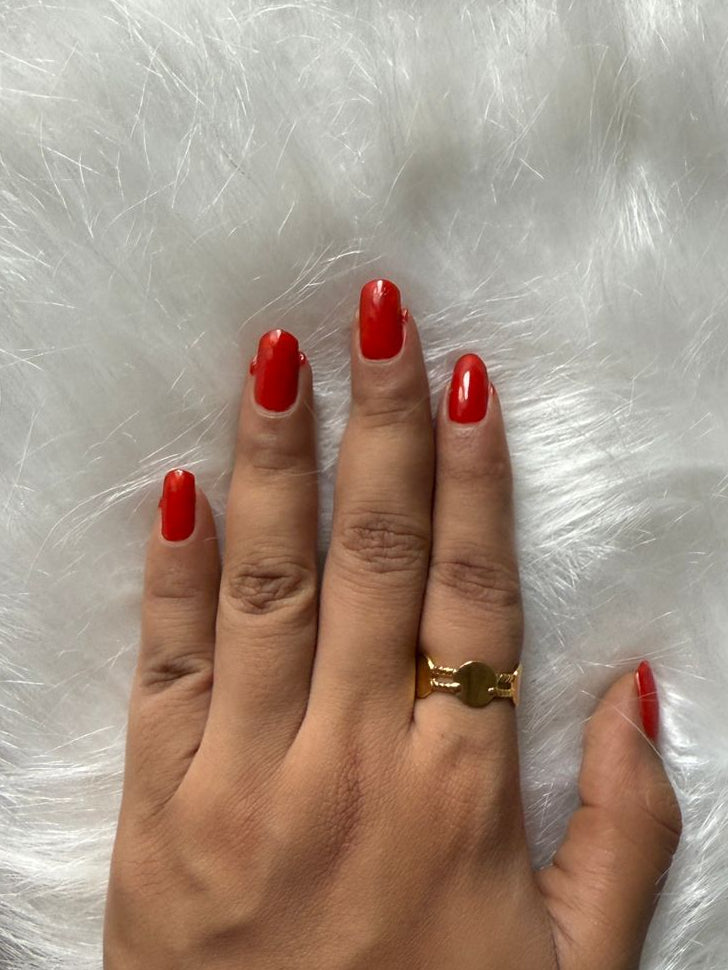 Gold Linked Disc Open Ring – Adjustable 18K Gold Minimalist Statement Ring for Women