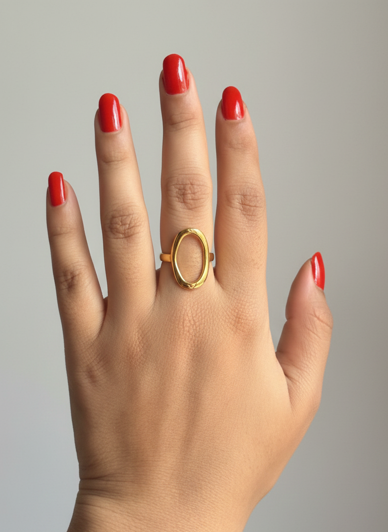 Gold Open Circle Cuff Ring