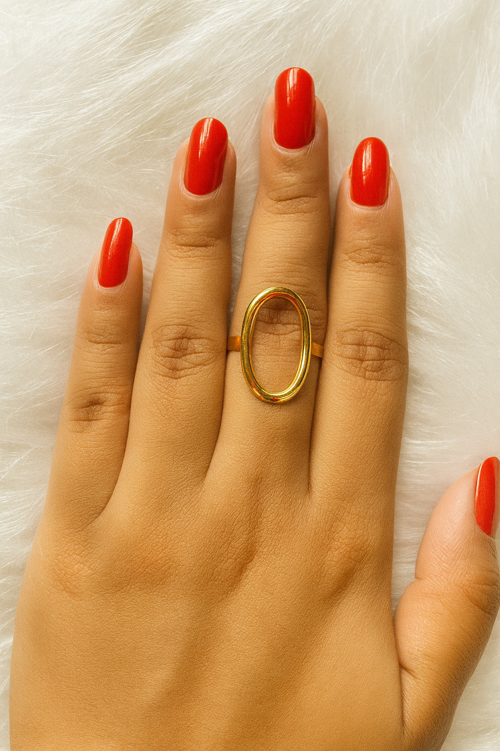 Gold Open Circle Cuff Ring