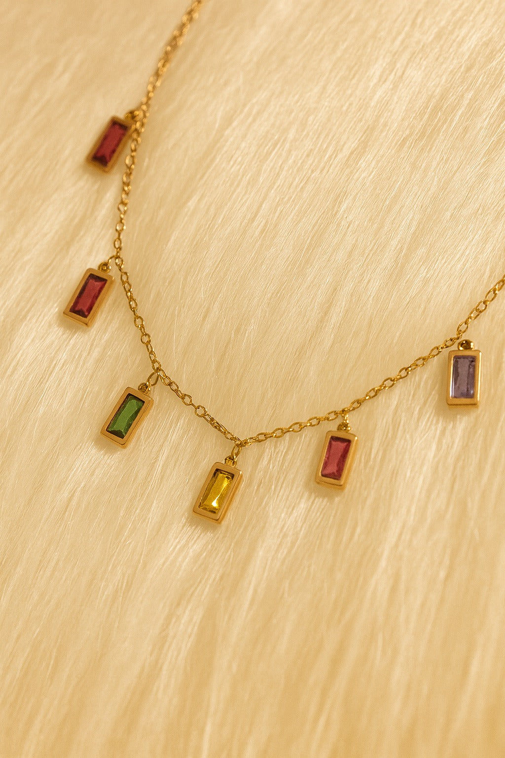 Rose Gold Aurora Gemstone Necklace – Anti-Tarnish