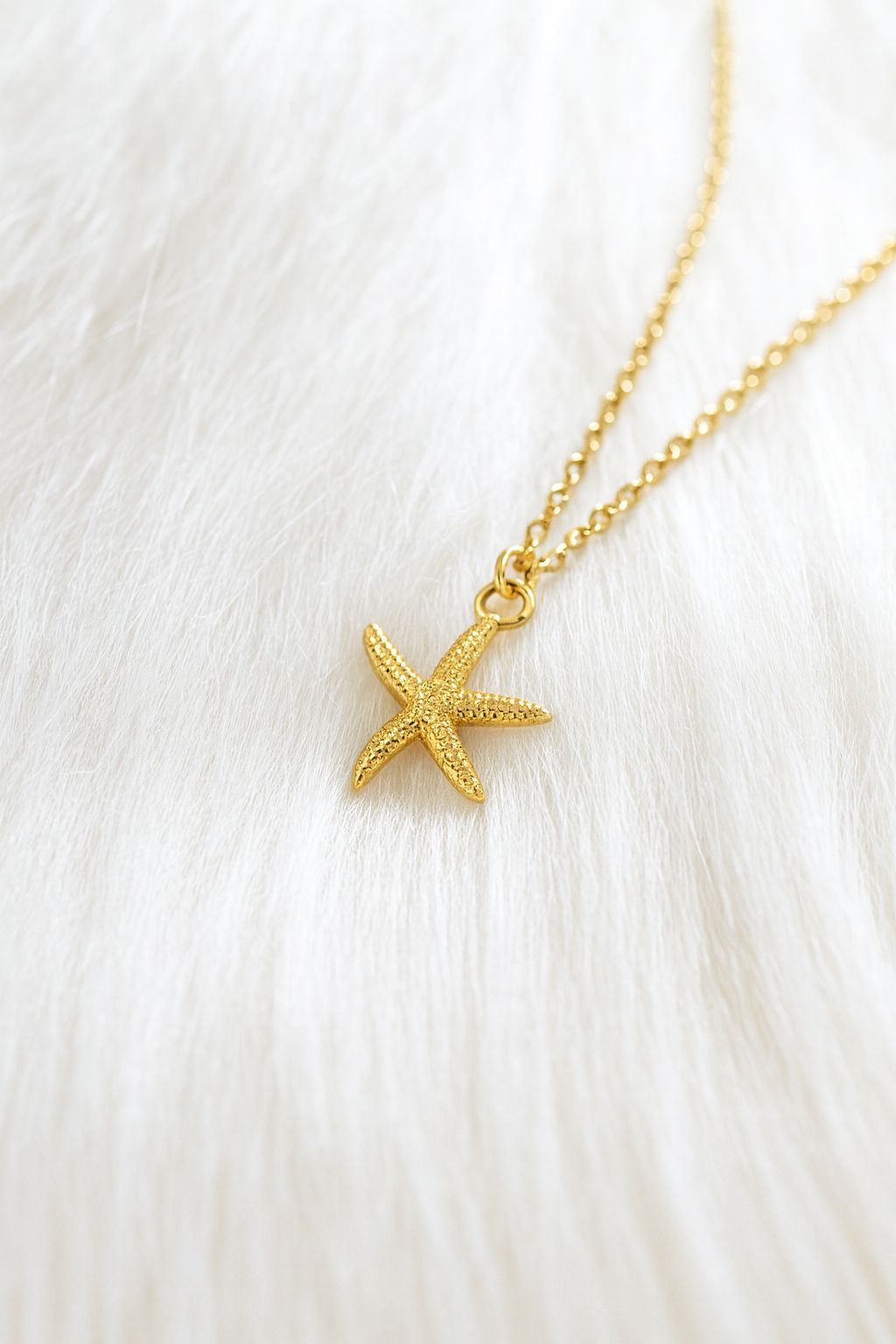 Stainless Steel 18k gold shell starfish necklace