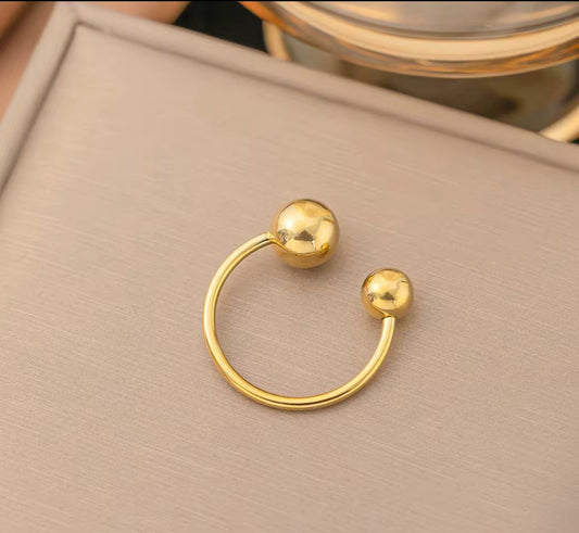 Two Ball Open Cuff Ring