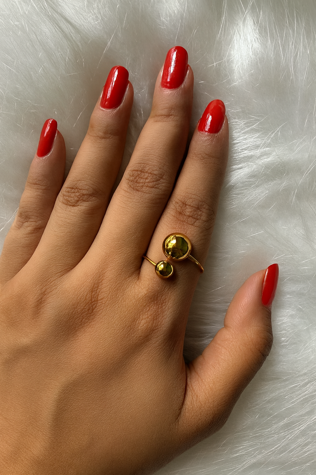 Two Ball Open Cuff Ring